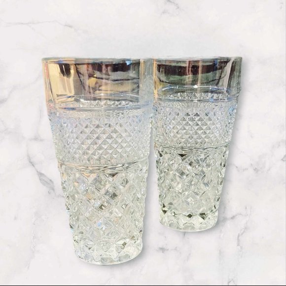 6" Vintage ANCHOR HOCKING Wexford Tumbler Glass Set of 4 - Picture 4 of 4